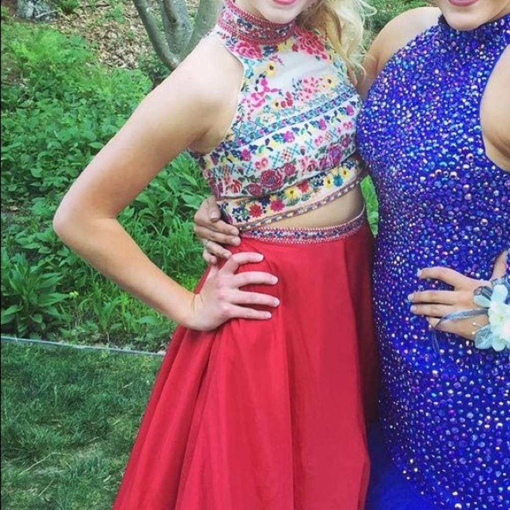 Sherri Hill Red Crop Dress